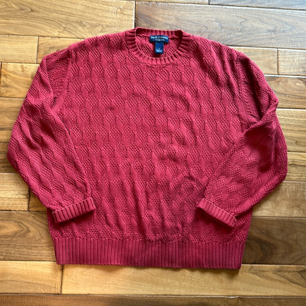 Vtg Daniel Cremieux abstract 3D sweater